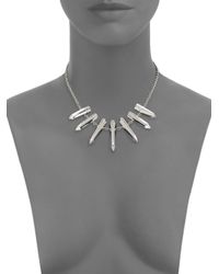 Marlo Laz | Metallic Crystal Obelisk Lucky Seven Sterling Silver Necklace | Lyst