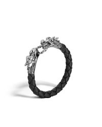 John Hardy | Black Legends Naga Woven Leather Dragon Bracelet | Lyst