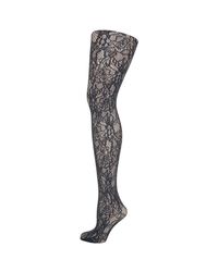 Wolford Clair Fashion Floral Lace Tights in Grey - Lyst