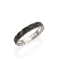 John Hardy | Classic Chain Black Sapphire & Sterling Silver Band Ring for Men | Lyst