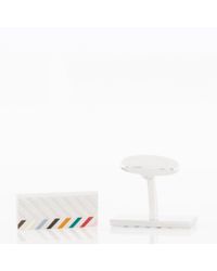 Paul Smith | Metallic Men's Silver Chevron Stripe Cufflinks for Men | Lyst