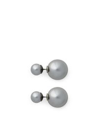 Kenneth Jay Lane | Metallic Double Glass Pearl Earrings | Lyst