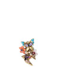 Erickson Beamon | Multicolor Iron Butterfly' Crystal Swallow Floral Appliqué Ring | Lyst