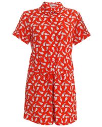 Paul & Joe | Red Clarice Rabbit Prt Ss Playsuit | Lyst