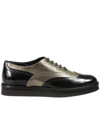 Tod's | Black Sneakers Francesina Rondine Pelle Spazzolata E Metal | Lyst