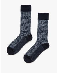 Anonymous Ism | Black Wool Herringbone Crew | Lyst