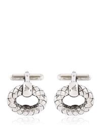 Bottega Veneta | Metallic Intrecciato Antiqued Silver Cufflinks for Men | Lyst