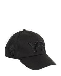 Y-3 | Black Logo Mesh & Nylon Trucker Hat for Men | Lyst