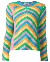 Valentino 1973 chevron stripe cashmere sweater