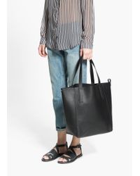 mango leather shopper bag