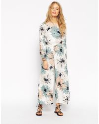 floral backless jumpsuit