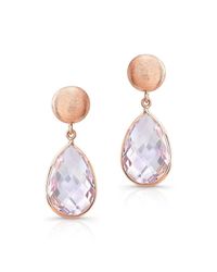 Anne Sisteron - Metallic 14kt Rose Gold Pink Amethyst Pear Drop Earrings - Lyst