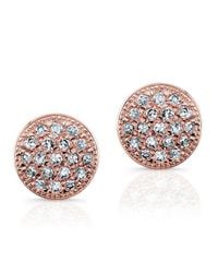 Anne Sisteron - Pink 14kt Rose Gold Diamond Mini Disc Stud Earrings - Lyst