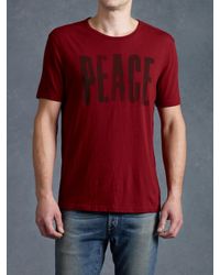 John Varvatos | Red Big Peace Graphic Tee for Men | Lyst