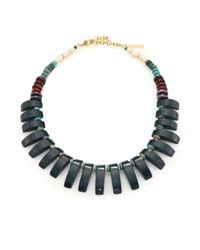 Lizzie Fortunato | Metallic Tile Semi-precious Multi-stone Bib Necklace | Lyst