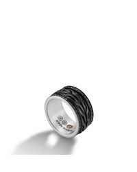 John Hardy | Classic Chain Black Ruthenium Plating Ring | Lyst