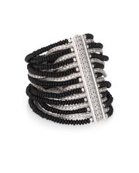 John Hardy | Metallic Bedeg Black Chalcedony & Sterling Silver Batu Multi-Row Bracelet | Lyst