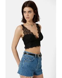 black v neck bralette