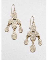 ABS By Allen Schwartz | Metallic Pavé Chandelier Earrings | Lyst