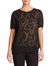ESCADA | Red Rose Jacquard Dolman Sweater | Lyst