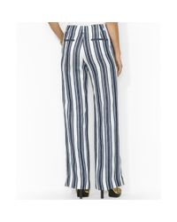 lauren ralph striped linen leg pants wide