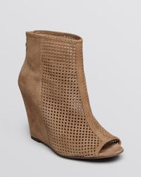 open toe wedge boots