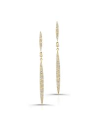 Anne Sisteron - 14kt Yellow Gold Diamond Double Petal Earrings - Lyst