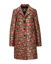 Etro Red Floral Brocade Topper