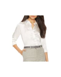 Pink Pony | White Lauren Charmeuse Shirt | Lyst