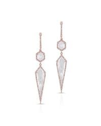 Anne Sisteron - 14kt Yellow Gold White Topaz Diamond Earrings - Lyst