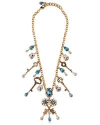 Dolce & Gabbana | Metallic Key Charms Necklace | Lyst