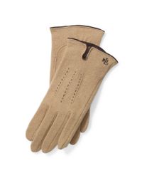 Ralph Lauren | Beige Vented Wool-blend Touch Gloves | Lyst