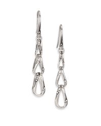 John Hardy | Metallic Bamboo Sterling Silver Looped Link Drop Earrings | Lyst