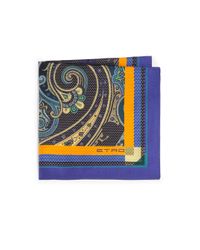 Etro | Purple Bordered Paisley Silk Pocket Square for Men | Lyst