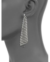 Michael Kors | Metallic Park Avenue Glam Pavé Mesh Triangle Drop Earrings | Lyst