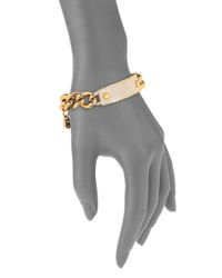 Michael Kors | Metallic Heritage Plaque Pavé Toggle Bracelet/Goldtone | Lyst