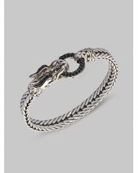 John Hardy | Metallic Naga Black Sapphire & Sterling Silver Dragon Head Bracelet | Lyst
