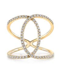 Anne Sisteron - 14kt Yellow Gold Diamond Cigar Band Ring - Lyst