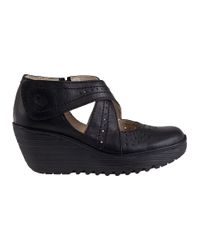 Fly London - Yepe Wedge Pump Black Leather - Lyst