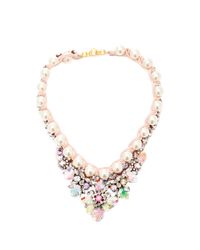 Shourouk | Multicolor Theresa Goldplated Crystal Sequin and Pearl Necklace | Lyst