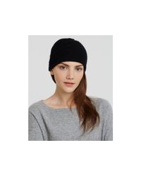 August Accessories | Black Pleated Wool Skull Cap | Lyst