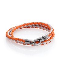 Tod's | Orange Leather Double-wrapped Bracelet | Lyst