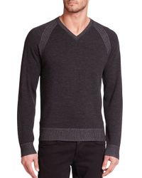 Robert Graham | Black Regan V-neck Wool Sweater for Men | Lyst