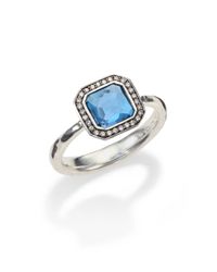 Ippolita | Stella London Blue Topaz, Diamond & Sterling Silver Octagon Ring | Lyst