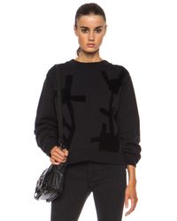 Acne Studios Black Bird Mixed Potato Flower Cotton-blend Pullover