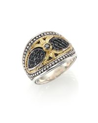 Konstantino | Metallic Asteri Black Diamond, 18k Yellow Gold & Sterling Silver Teardrop Ring | Lyst