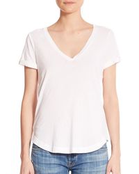 Splendid | White Vintage Whisper V-neck Tee | Lyst