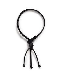 Alexander McQueen | Black Skull Braided Leather Bracelet for Men | Lyst