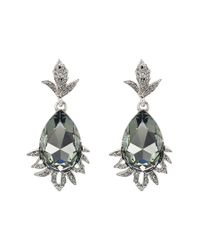 Oscar de la Renta - Green Bold Pear Stone Earrings - Lyst