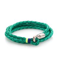 Miansai | Green Trice Sterling Silver & Braided Leather Triple-wrap Bracelet | Lyst